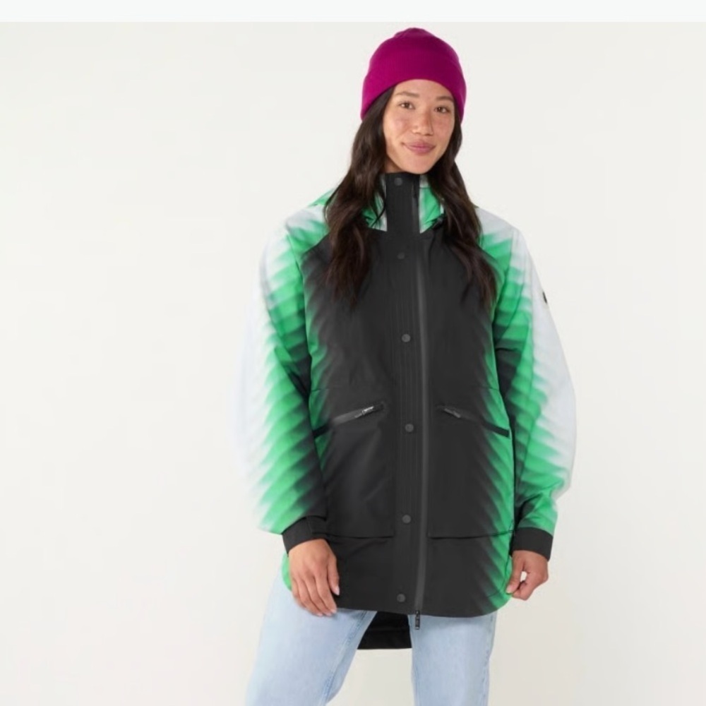 Free People Movement Singing in the Rain Printed Packable Jacket Size Large NWT